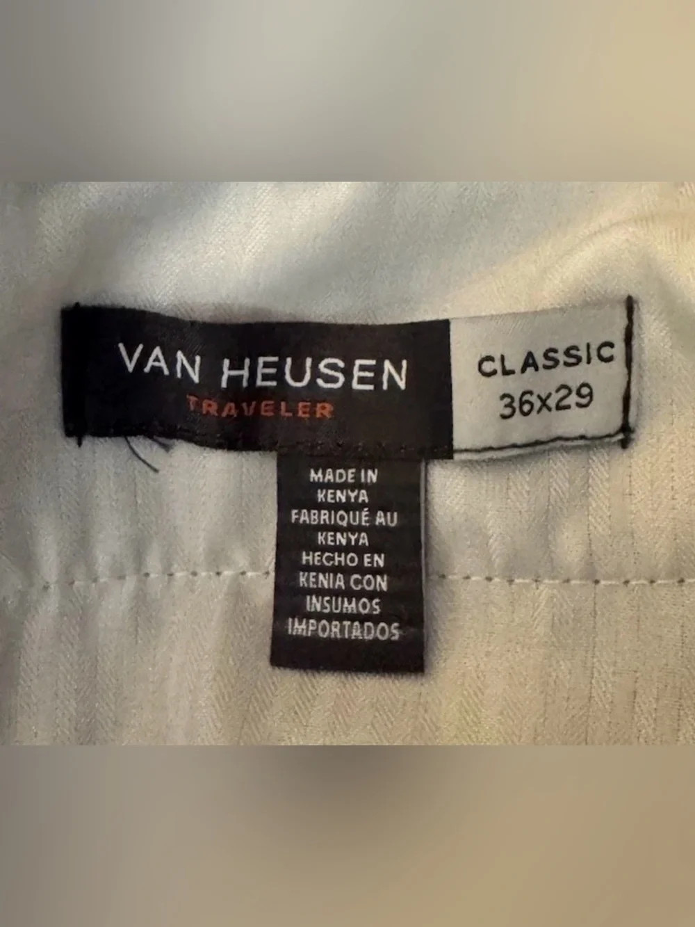 NWT Van Heusen Traveler Non-Iron Classic Fit Dress Pants Men's Beige 36X29